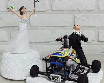 ATV Four wheel rider custom wedding cake topper Decoration