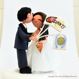 Sports theme wedding cake topper image 1