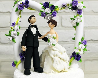 Flower arch -heart shape- wedding cake topper deco, gift