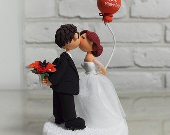 Wedding Cake Topper - Custom Cake Topper - Just Married - Romantic Theme Cake Topper - Custom Wedding Cake Topper