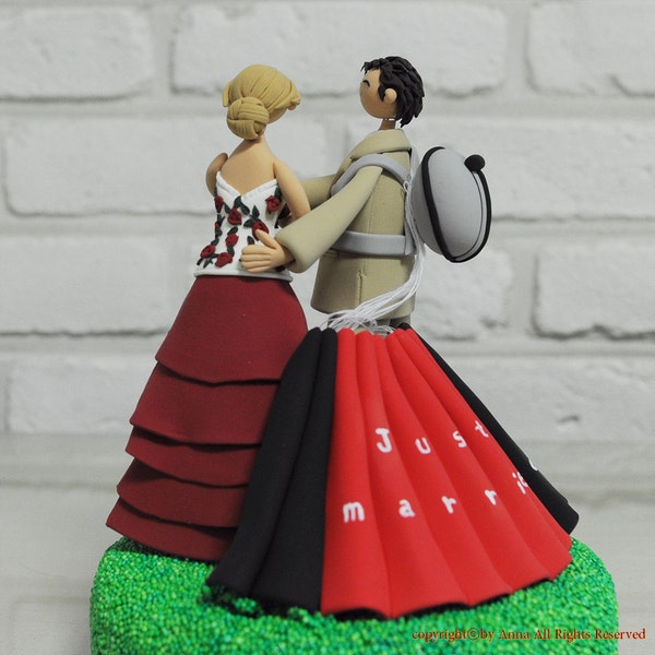 Skydiving, sky diver wedding cake topper Decoration Gift Keepsake with parachute