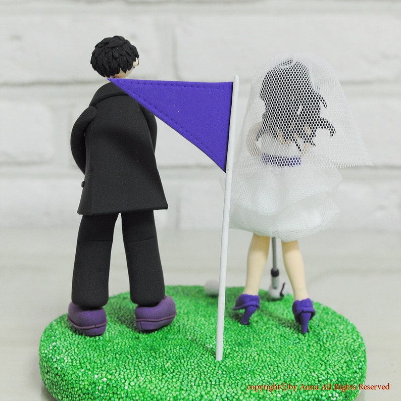 Playing golf couple custom wedding cake topper gift decoration image 5