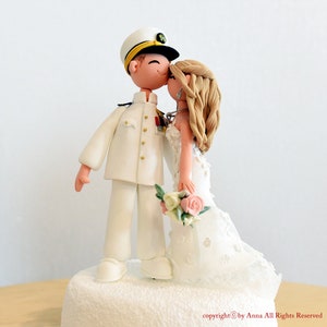 Pilot Navy soldier custom wedding cake topper