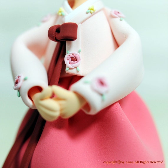 Paper & Party Supplies Korean Hanbok wedding cake topper decoration