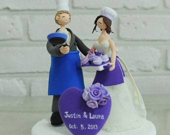 Chef couple custom wedding cake topper decoration gift