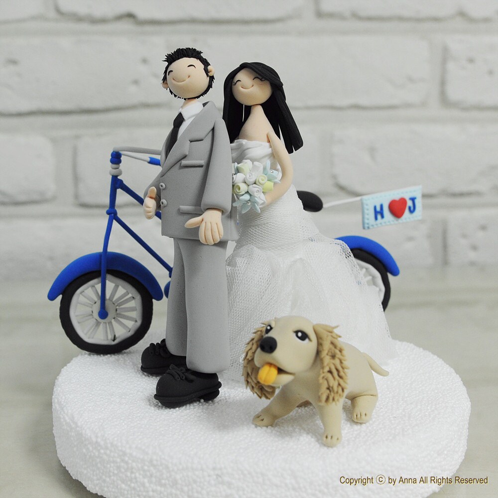 Tandem bike custom wedding cake topper decoration gift keepsake