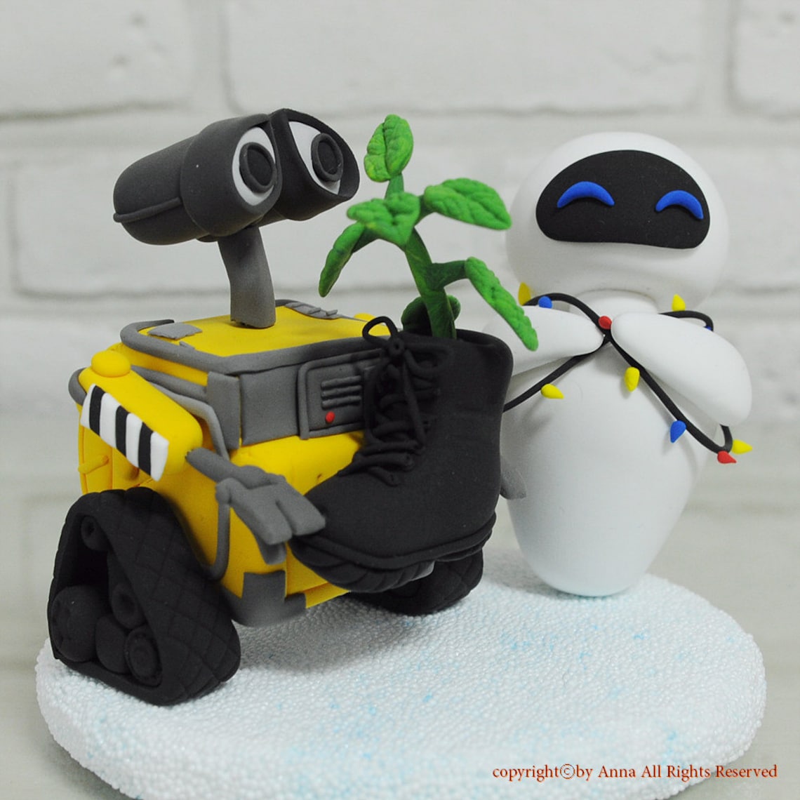 Wall E and EVA With Planter Custom Wedding Cake Topper Gift Etsy