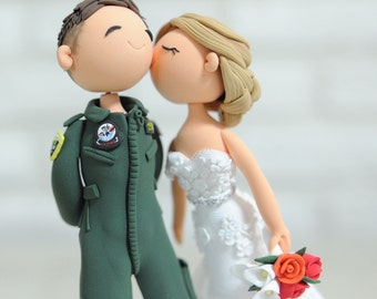 Fighter Pilot wedding cake topper