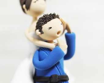 Wedding Cake Topper - Custom Cake Topper - Jiu jitsu Cake Topper - Funny Cake Topper - Martial Arts Cake Topper