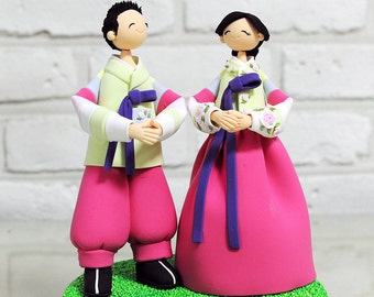 Custom Cake Topper -Korean Traditional Clothes Hanbok-