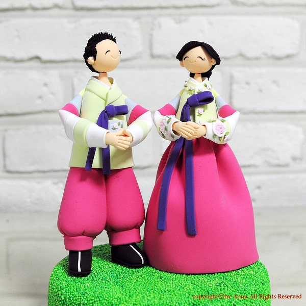 Custom Cake Topper -Korean Traditional Clothes Hanbok-
