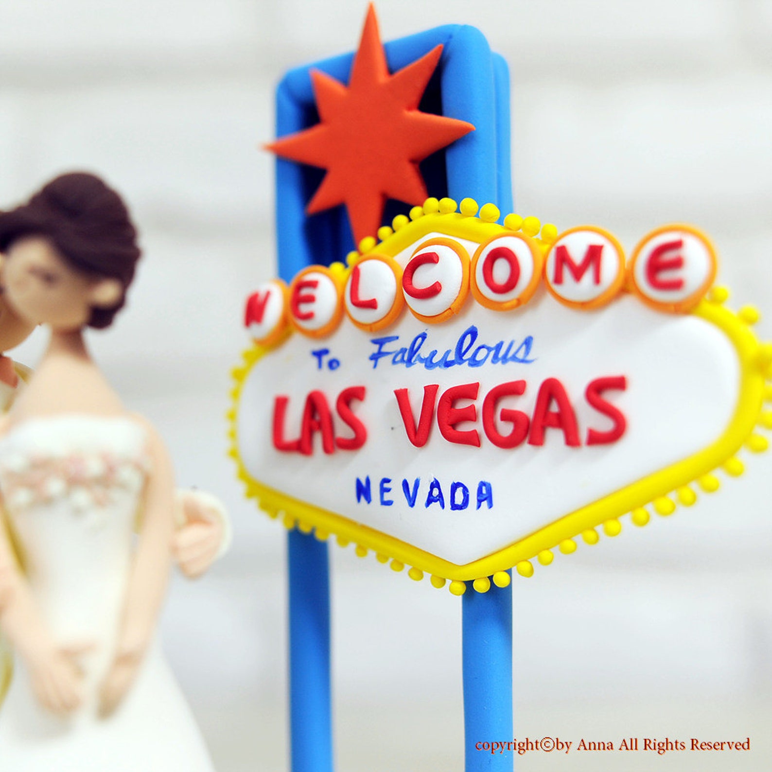 Wedding Las Vegas Custom Cake Topper Decoration Gift Keepsake Etsy