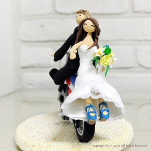 Cute couple on Bike custom wedding cake topper decoration gift keepsake image 5