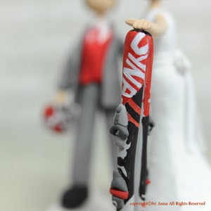 Football, ski mania custom wedding cake topper decoration image 4