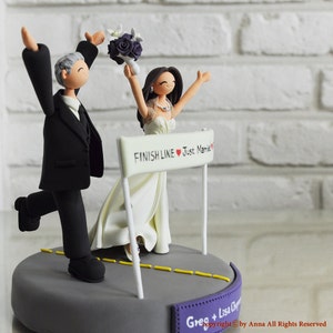 Marathoner couple custom weddng cake topper keepsake gift image 3