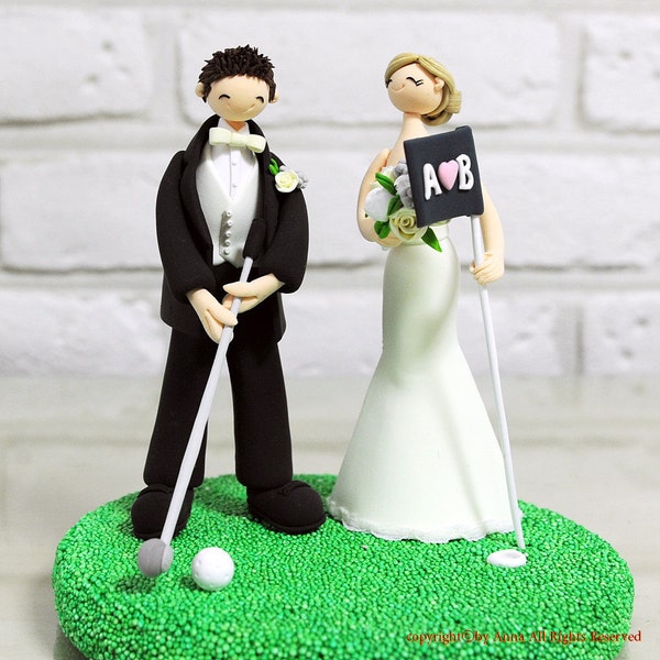 Golfer Golf mania custom wedding cake topper decoration gift keepsake