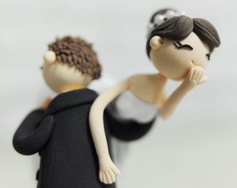 Custom Wedding Cake Topper -Lifting the Bride Over the Shoulder-