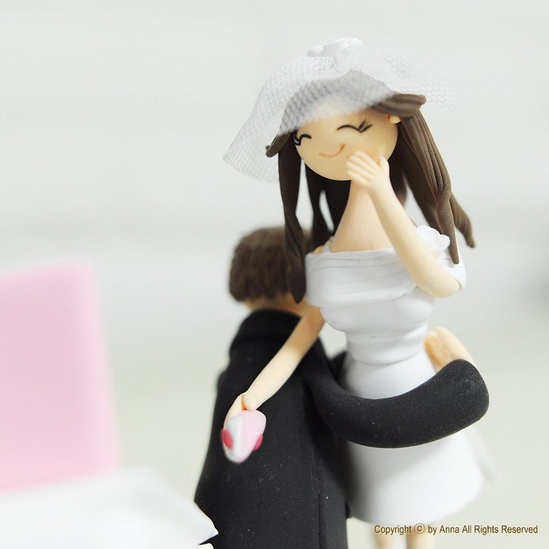 Custom Wedding Cake Topper Workaholic couple image 5