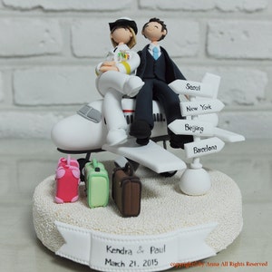 Custom Cake Topper Pilot couple image 1