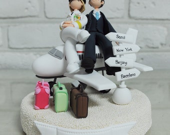 Custom Cake Topper -Pilot couple-