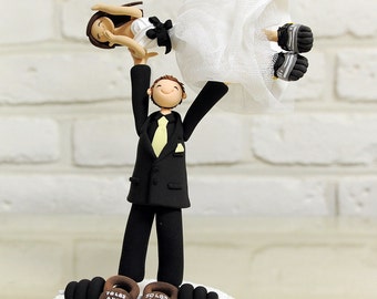 Weight lifting custom wedding cake topper decoration gift keepsake