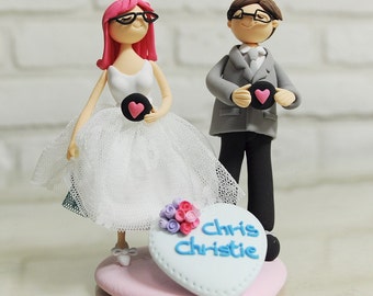 Love heart record custom wedding cake topper, Decoration, Gift