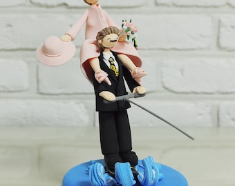 Mono skiing, Water skiing custom wedding cake topper decoration