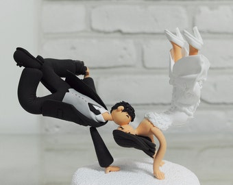 Custom Wedding Cake Topper, Break Dancing Couple Cake Topper, Funny Cake Topper, Dancer Cake Topper