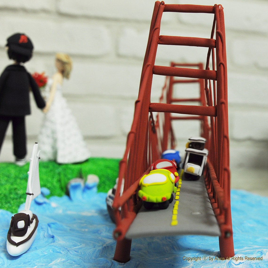 Golden Gate Bridge Custom Wedding Cake Topper Gift Keepsake Etsy