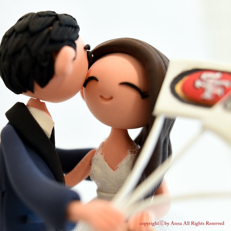 Sports theme wedding cake topper image 3