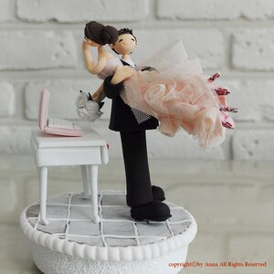 Custom Wedding Cake Topper Workaholic couple image 4