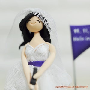 Playing golf couple custom wedding cake topper gift decoration image 2