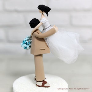 Custom Wedding Cake Topper Carrying bride to the happyland image 5