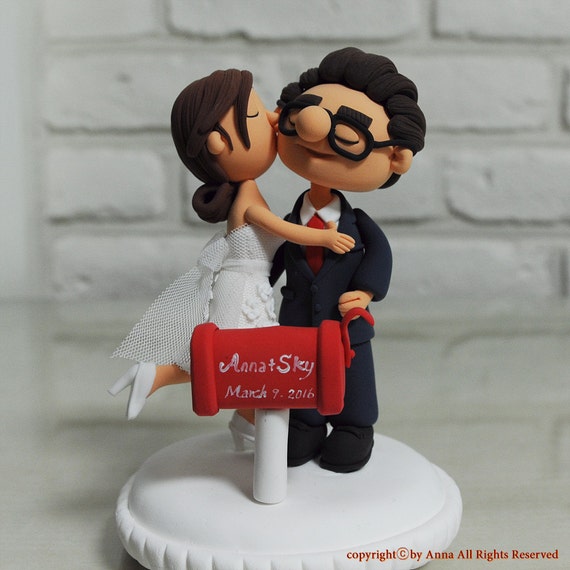 Funny Disney Carl and Ellie Pixar UP Wedding Cake Topper Sketchbook Groom top 