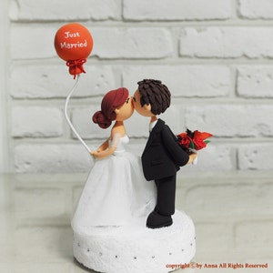 Wedding Cake Topper Custom Cake Topper Just Married Romantic Theme Cake Topper Custom Wedding Cake Topper image 3