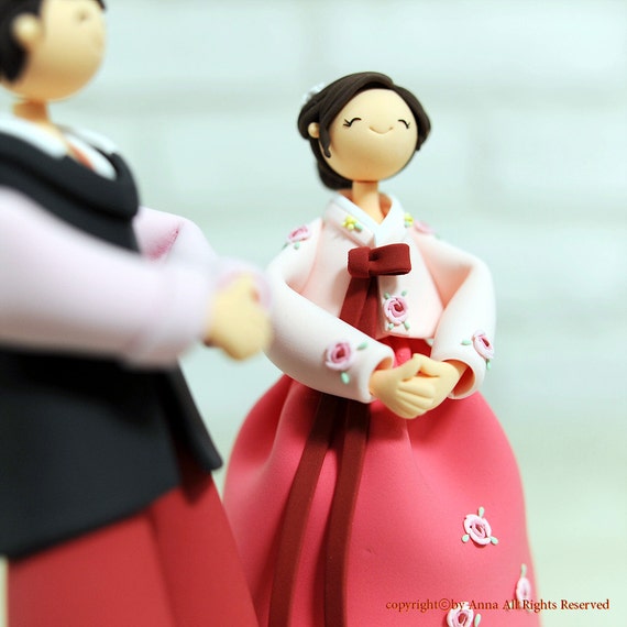 Paper & Party Supplies Korean Hanbok wedding cake topper decoration
