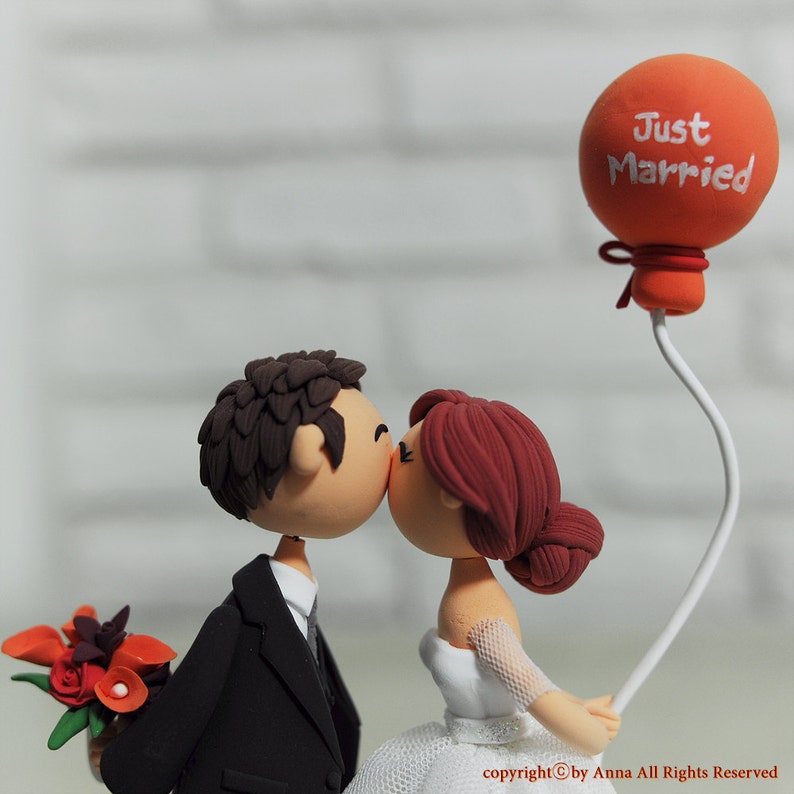 Wedding Cake Topper Custom Cake Topper Just Married Romantic Theme Cake Topper Custom Wedding Cake Topper image 2
