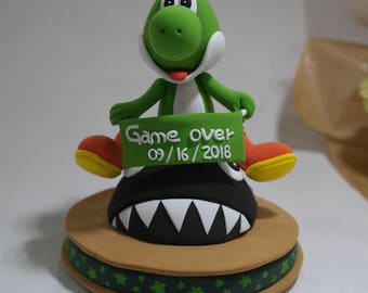 Super Mario Yoshi groom wedding cake topper