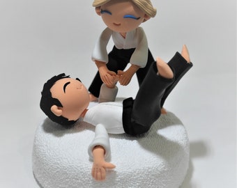 Jiujit-su, Aikido, Judo, Martial Arts couple wedding cake topper