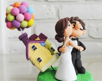 Disney&#39;s Up versie aangepaste bruidstaart topper