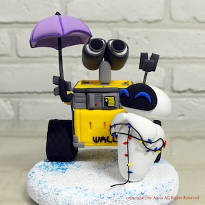 Custom Wedding Cake Topper Wall E, Eve theme image 1