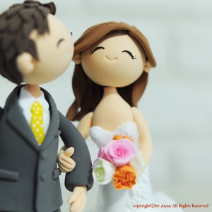 Custom Wedding Cake Topper Cute couple decoration gift image 4