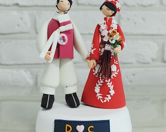 Custom Cake Topper -Wearing Traditional Outfit-