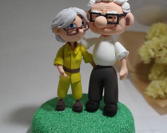 Carl and Ellie UP movie Wedding Anniversary cake topper Keepsake