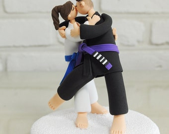 Individuelle Hochzeitstorte Topper - Jiu Jitsu, Judo Sport Manie -