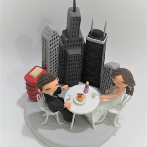 Chicago couple wedding cake topper image 5