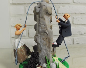 Rock Climbing rock climber theme wedding cake topper