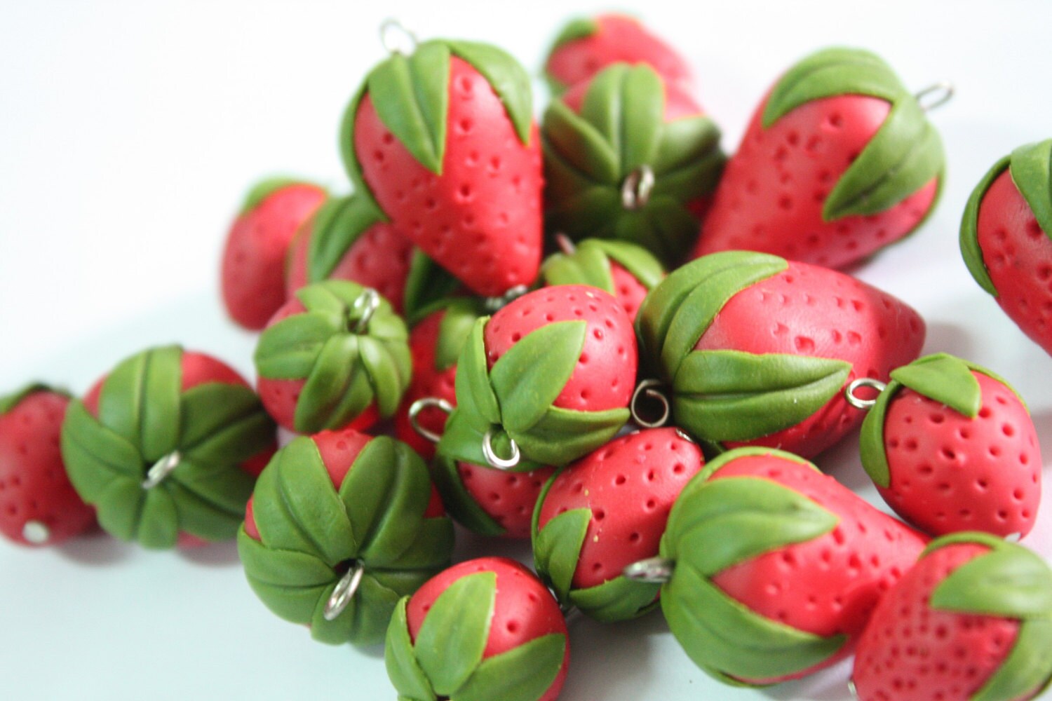 Miniature Polymer Clay Foods Supplies Strawberry for Beaded Etsy