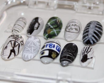 Supernatural TV Show Press On Nails: Sam & Dean Inspired