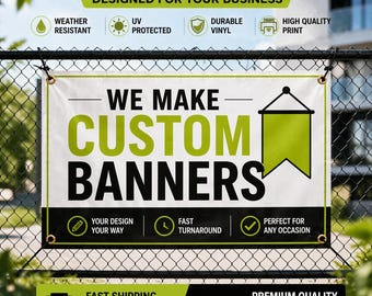 Pancarta de vinilo personalizada – Letrero impermeable personalizado